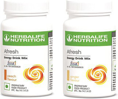 HERBALIFE Afresh Energy Drink Mix - Peach Flavor & Ginger Flavor For Weight Loss Energy Drink(2x50 g, Peach, Ginger Flavored)