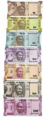 mayureshcollection Mayuresh Style Playing/Fake Indian Currency Notes For Fun (30*7=210 Notes) (Rs.10, Rs.20, Rs.50, Rs.100, Rs.200, Rs.500, Rs.2000 Notes) Fake Currency Gag Toy money Gag Toy