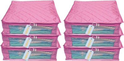 Ajabh High Quality Fancy Satin Saree cover / Garment Cover Storage Bag Pack Of 6 STNP0017(Pink)