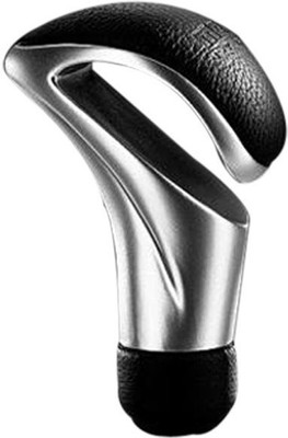 ACCESSOREEZ Stainless Steel, Leather Gear Knob(Black, Silver)
