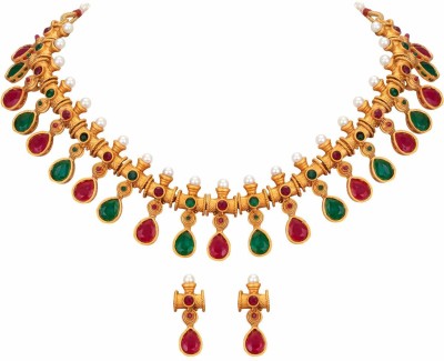 Shining Diva Metal Gold-plated Multicolor Jewellery Set(Pack of 1)