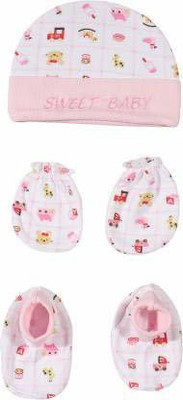 BABYSHOPEE Baby Boys & Baby Girls Casual Cap Mitten(Multicolor)