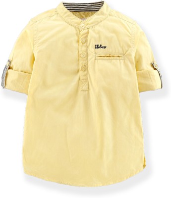 Tonyboy Baby Boys Solid Straight Kurta(Yellow)