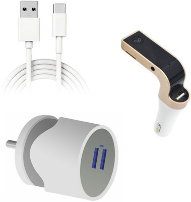 DAKRON Wall Charger Accessory Combo for Realme 6i(White)