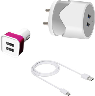 DAKRON Wall Charger Accessory Combo for Samsung Galaxy A51(White)