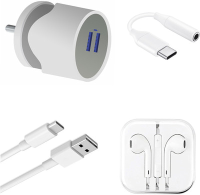 DAKRON Wall Charger Accessory Combo for Realme 6(White)