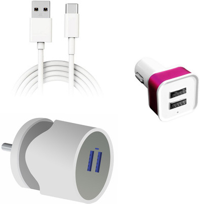 DAKRON Wall Charger Accessory Combo for Realme 6i(White)