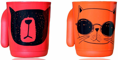 Ridhi Sidhi Printed Plastic Coffee Mug(350 ml, Pack of 2)