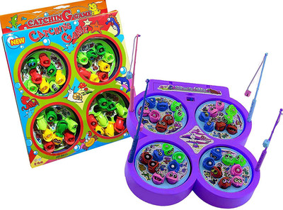 iChoice Fishing Game Include 32 Pieces Fishes and 4 Fishing Rod, Kids Fish Catching Game(Multicolor)