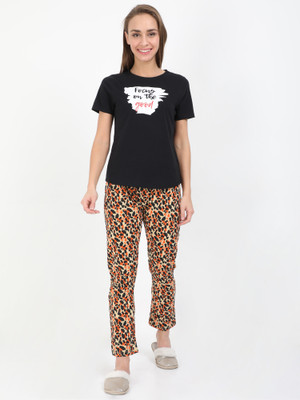 PIPER INTERNAATIONAL Women Printed Multicolor Top & Pyjama Set