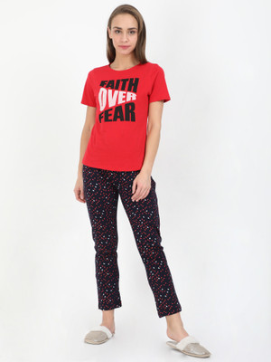 PIPER INTERNAATIONAL Women Printed Multicolor Top & Pyjama Set