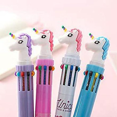 FATFISH UNICORN Ball Pen(Pack of 4, Ink Color - Multicolor)