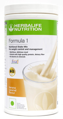 Herbalife Nutrition Formula 1 Nutritional Shake Mix Banana Caramel Plant-Based Protein(500 g, Banana)
