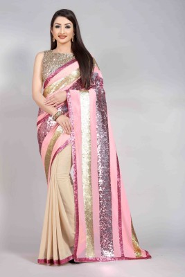 Arvika Embroidered Bollywood Georgette Saree(Pink)