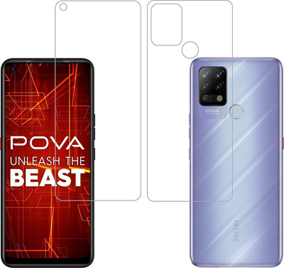 Firstkart Front and Back Tempered Glass for Tecno Pova(Pack of 2)