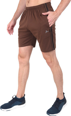 Zeffit Striped Men Brown Bermuda Shorts