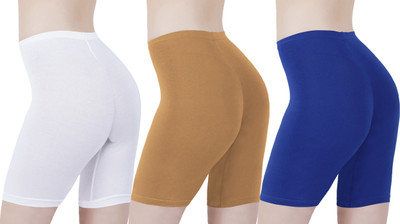Buy That Trendz Solid Women White, Brown, Blue Cycling Shorts