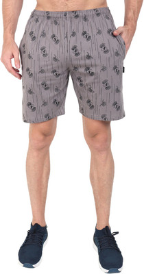 Zeffit Printed Men Silver Bermuda Shorts