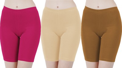 Buy That Trendz Solid Women Pink, Beige, Brown Cycling Shorts