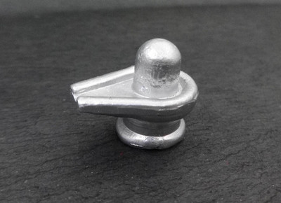 Sitare 51 grams Parad Pooja Shivling Decorative Showpiece  -  2.5 cm(Silver Plated, Silver)
