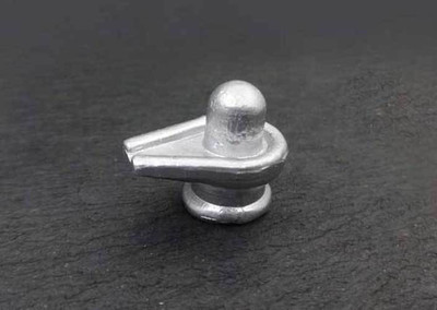 Sitare Shiva 170 ct. Pure Mercury Parad Shivling Decorative Showpiece  -  2 cm(Polyresin, Silver)