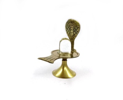 Sitare 23.85 grams Brass Shivling Sphatik Crystal Lingam 32 ct. Decorative Showpiece  -  5.7 cm(Brass, Yellow)