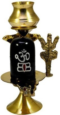 NAVYAKSH Brass Shivling With Lota ( Pack of 1 Pc ) (Brass, Gold) Decorative Showpiece  -  10 cm(Brass, Multicolor)