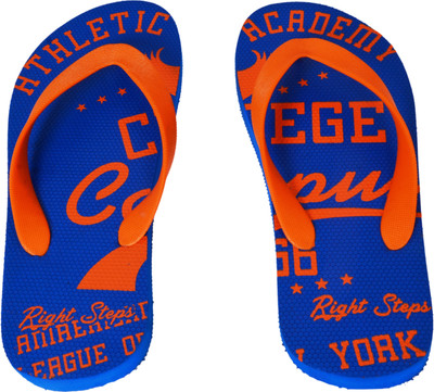Right Steps Men Flip Flops(Blue , 9)