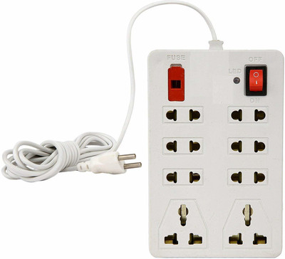 JDENTERPRISES Extension board 8  Socket Extension Boards(White, 3 m)