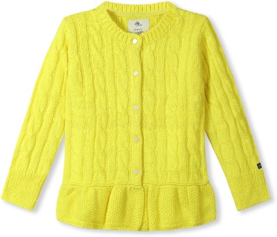 Cherry Crumble by Nitt Hyman Woven Round Neck Casual Baby Girls Yellow Sweater