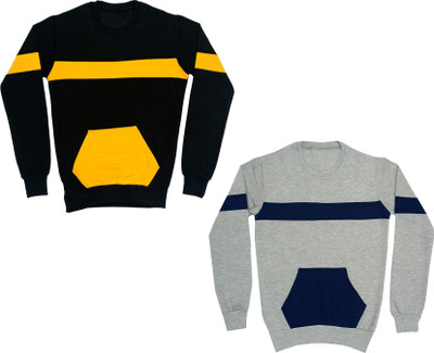 IndiWeaves Full Sleeve Solid Boys & Girls Sweatshirt