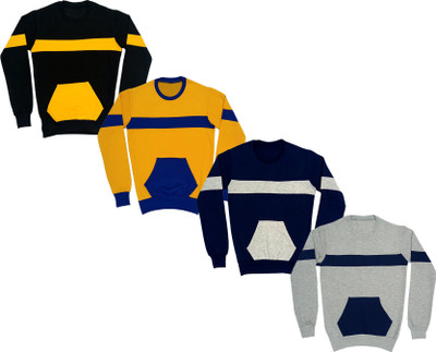 Indistar Full Sleeve Solid Boys & Girls Sweatshirt