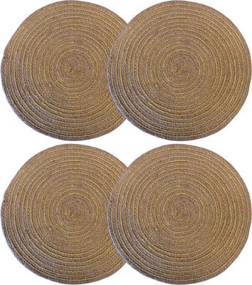 pepme Round Pack of 4 Table Placemat(Beige, Jute)
