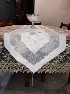 DECOLOGY White 177 cm Table Runner(Cotton)