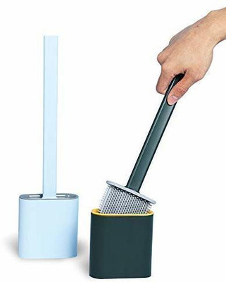 Sweekar Silicon-Toilet-Brush with Holder(Multicolor)