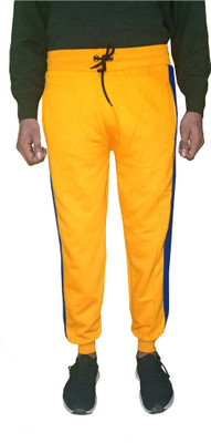Indistar Solid Men Yellow Track Pants