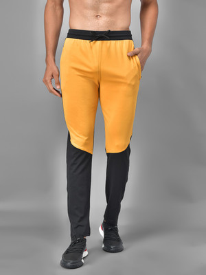 KOTTY Solid Men Black, Yellow Track Pants