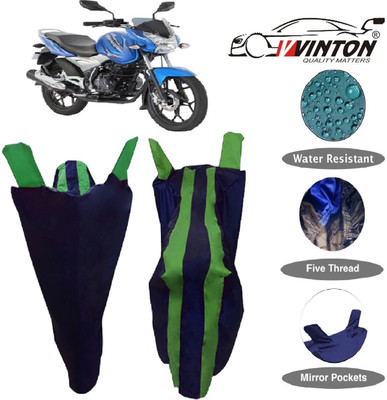 V VINTON Two Wheeler Cover for Bajaj(Discover 125 DTS-i, Green, Blue)