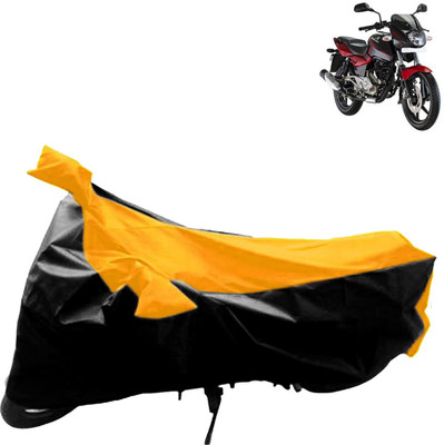 aksmit Two Wheeler Cover for Bajaj(Pulsar 180 DTS-i, Black, Yellow)