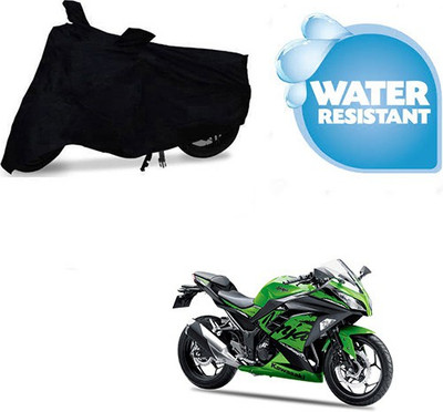 RPSENTTERPR Waterproof Two Wheeler Cover for Kawasaki(Ninja 300, Black)