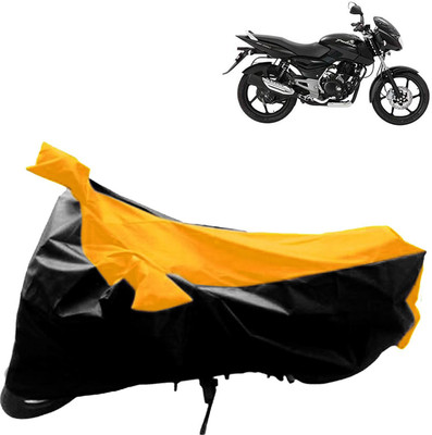 aksmit Two Wheeler Cover for Bajaj(Pulsar 135 LS DTS-i, Black, Yellow)