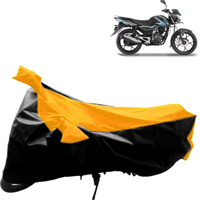 aksmit Two Wheeler Cover for Bajaj(Discover 100 DTS-i, Black, Yellow)