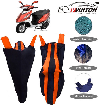 V VINTON Two Wheeler Cover for TVS(Scooty Streak, Orange)