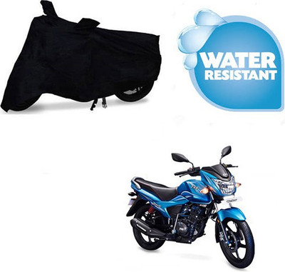 saanvi Waterproof Two Wheeler Cover for TVS(Victor New, Black)