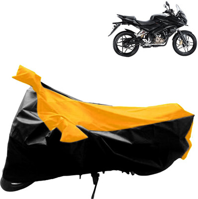 Rhtdm Two Wheeler Cover for Bajaj(Pulsar AS 150, Black, Yellow)