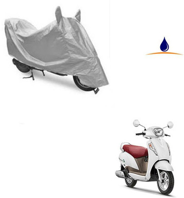 SRENTERPRISES Two Wheeler Cover for Suzuki(Access, Silver)