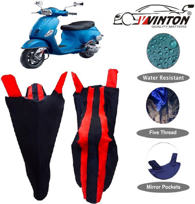 V VINTON Two Wheeler Cover for Piaggio(Vespa, Red)