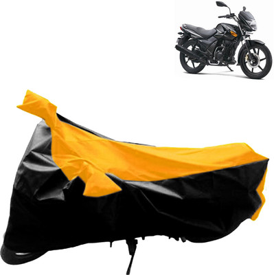 aksmit Two Wheeler Cover for TVS(Flame DS 125, Black, Yellow)