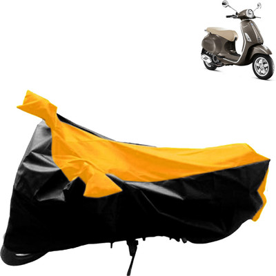aksmit Two Wheeler Cover for Piaggio(Vespa SXL, Black, Yellow)
