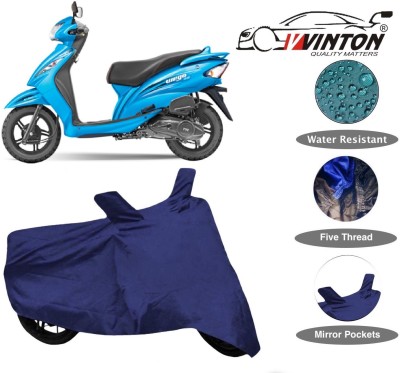 V VINTON Two Wheeler Cover for TVS(Wego, Blue)